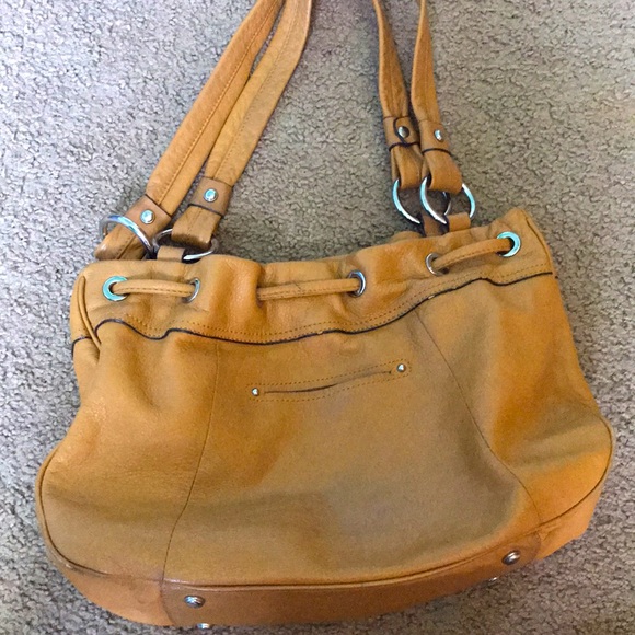 B. Makowsky Tan Leather Shoulder Bag - Picture 4 of 10